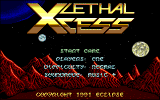 The Lethal Xcess Main Menu