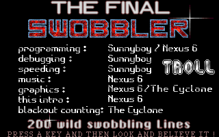 Screenshot from the Final Swobbler - Credits